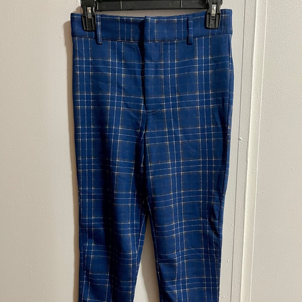 Blue Plaid Trousers